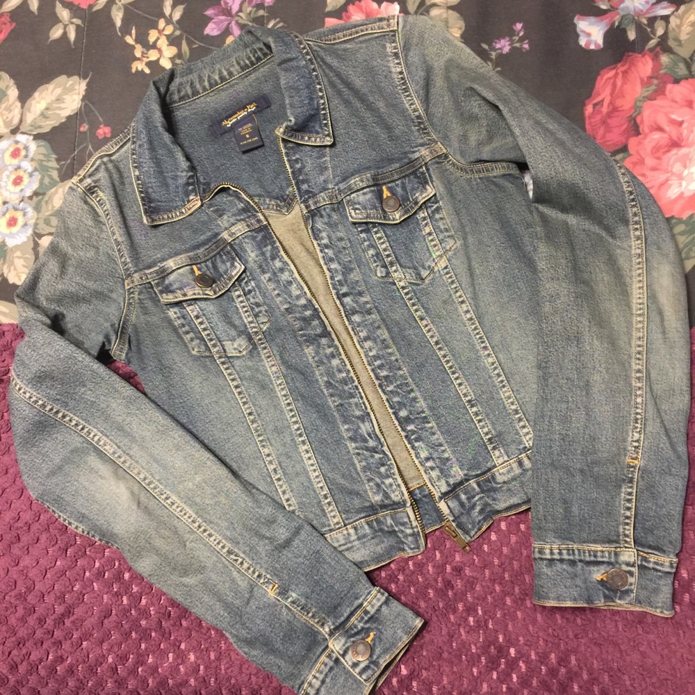 Abercrombie Zip Front Denim Jacket